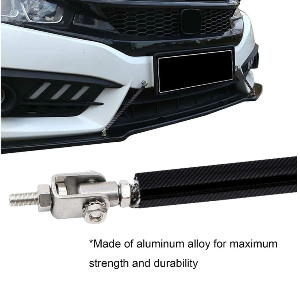 Carbon Front Bumper Lip Splitter Strut Rod Tie Support Bars - Picture 5 of 7